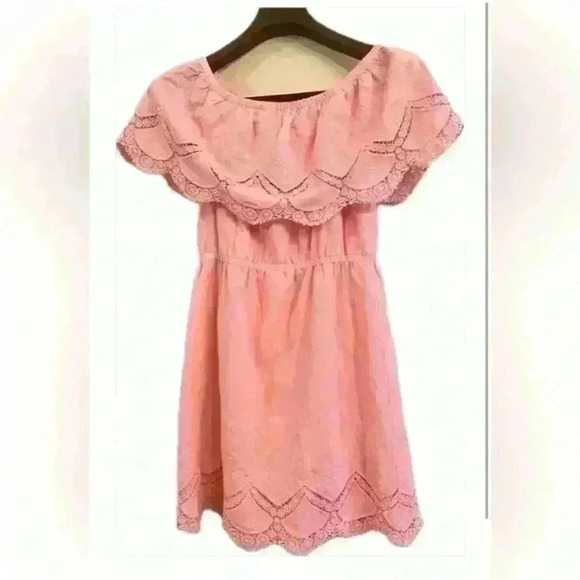 kensie Women's Crochet Embroidered Off The Shoulder Cotton Dress Size Small - Picture 1 of 11